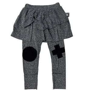 NUNUNU Patch Legging Skirt Charcoal NWT